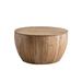 31.50"/ 35.43" Bucket Shaped Coffee Table Solid Wood+MDF Vintage Round Coffee Wood Table With Storage Space