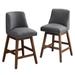 26" Upholstered Swivel Bar Stools Set of 2, Modern Linen Fabric High Back Counter Stools