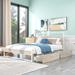 Metal Platform Bed with Wooden Headboard and Storage Drawers in Queen Size