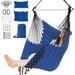 Hammock Chair XXL Size, Hanging Chair, Swing Chair, Max 550 Lbs, Patented Headrest, 2 Cushions, Large Macrame with Pocket