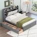 Nestfair Queen Size Platform Bed with Storage Headboard and Drawers