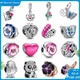 Fit Original Pandora Charms Bracelet diy Pandora Pink Blue Flower Letter Butterfly Charm Bead DIY