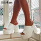 Eilyken-Mules à talons hauts pour femmes sandales à plateforme talons épais blancs chaussures de