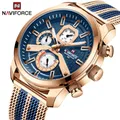 NAVIFORCE-Montres calendrier pour hommes montre-bracelet à quartz montre de sport décontractée