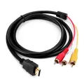 1080P HDMI to RCA Cable 1.5m HDMI Male to 3-RCA Video Audio AV Cable Connector One-Way Transmitter
