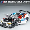 1:24 BMW M4 GT3 Alloy Sports Car Model Diecasts Metal Track Racing Car Model Simulation Sound and