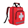 Red Emergency Backpack First Aid Bag Empty Medical First Aid Rucksack Treatment First Responder Back