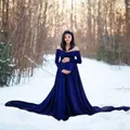 Robe Longue de Grossesse pour Femme Enceinte Tenue Maxi Accessoires de Séance Photo Nouvelle