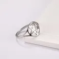 Skyrim Pentagram Hexagon Rings for Women Stainless Steel Star of David Jewish Finger Ring Religious
