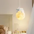 Lampe à suspension LED petit ours nordique lapin mignon pour salle à manger chambre d'enfant