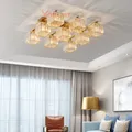 Plafonnier led en cristal doré et noir Luminaire décoratif de plafond idéal pour un salon une