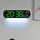 Grande horloge murale numérique avec télécommande grand écran LED affichage 9 couleurs bureau