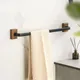 Black Walnut Wood Towel Rack Wall Mounted Retro Towel Bar Wooden Towel Holder Brass Towel Rail Brass