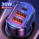 30W PD 3 portsUSB Car Charger Quick Charge 4.0 3.0 QC4.0 QC3.0 Universal Mobile Phone Type C Fast