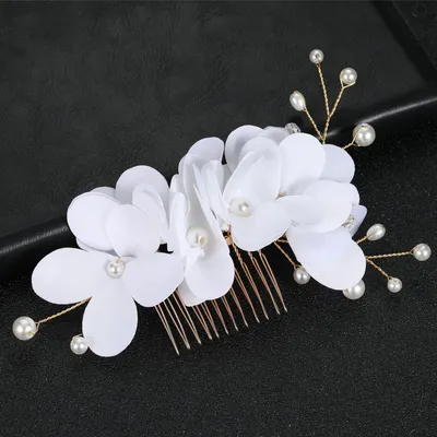 InjFlower-Peignes à cheveux en perles artificielles pour femmes et filles pinces à cheveux pour