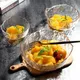 Filles à salade en verre à bord incrusté d'or irrégulier bols à fruits stockage des aliments