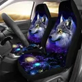 Universal Car Seat Cover Thickening Polyester 3D Wolf All Interior Print Seat Auto Cover Protection