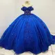 ANGELSBRIDEP-Robes de Quinceanera bleu royal pour 15 fêtes princesse Rotterdam appliques en