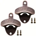 1pc Embossed Man Cave Bottle Opener Wall Mounted for Pub BBQ DIY Crafting Retro Wall Decor Bottle