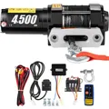 VEVOR Truck Winch 4500LBS Electric Winch Synthetic Rope 12V Power Winch with Wireless Remote