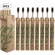 8pcs Travel Eco-friendly Bamboo Wooden Toothbrushes Bristle Oral Tooth Brush Teeth whitening Adult