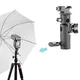 Swivel Flash Hot Shoe Umbrella Holder Mount Adapter for Studio Light Type E Stand with 1/4 3/8 Screw