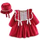 2Piece Winter Baby Dresses Newborn Girls Clothes Cute Fleece Warm Long Sleeve Red Princess Toddler