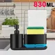 Dish Soap Dispenser 830 ML Multifunctional Press Soap Dispenser with Towel Holder&Soap Tray for