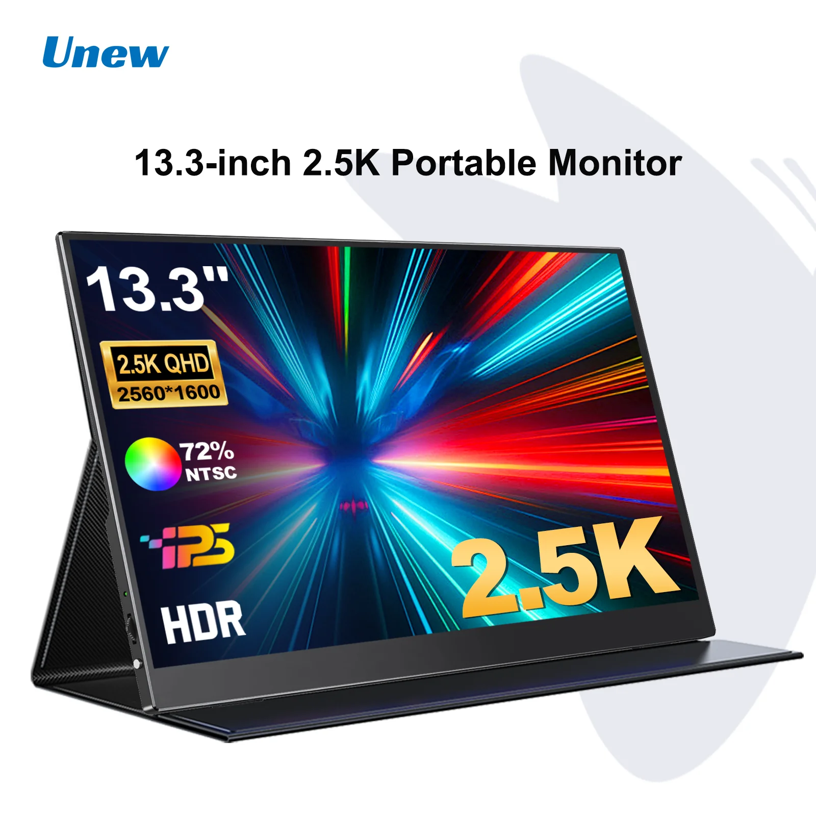 Unew Tragbarer Monitor 13,3 Zoll 2560*1600 2,5K Gaming-Bildschirm HDMI Typ-C für PS Xbox Switch Laptop Telefon Tablet US-Lager Image