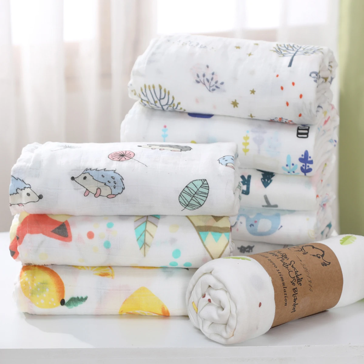 Wickel Neugeborenen Baby decke Musselin Decke Bettlaken Baby Badet uch Multi Designs Funktionen Baby Wrap Baby Quilt Image