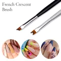 French Tip Nail Brush Silver Black Handle Half Moon Shape Acrylic Painting Drawing Pen Brush Nail