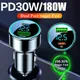 PD 30W USB C Car Charger with Voltage Monitor 180W Super Fast Charging Adapter for iPhone iPad