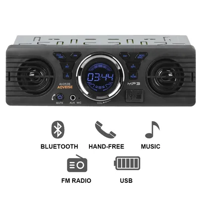 12V Autoradio Audio FM Sender MP3-Player Stereo eingebaute Jalousien Lautsprecher Mikrofon Digitaluhr Bluetooth Auto Car tronics