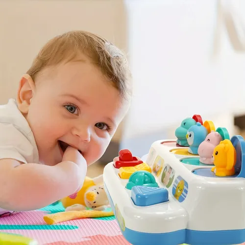 Baby Pop-up Tiere Spielzeug Montessori Spielzeug Peekaboo Schalter Knopf Box Sortieren Farbe Tiere