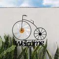 Garten Willkommen Pfahl Sonnenblume Eisen Fahrrad Pfahl mit Windmühle dekorative Garten Pfähle für