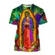 Unisex Herren und Damen T-Shirt Guadalupe Jungfrau Mary von Mexiko 3D-Druck Sommer Männer T-Shirts