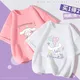 2 Stück Set Sanrio Kinder Sommer T-Shirt Cinna moroll Kuromi Cartoon T-Shirt Anime Freizeit kleidung
