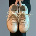 Off White Flat Woman calzature stringate scarpe da palestra per donna coreano in offerta tendenze