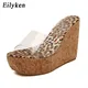 Eilyken estate PVC trasparente piattaforma zeppe donne pantofole moda tacchi alti sandali scarpe