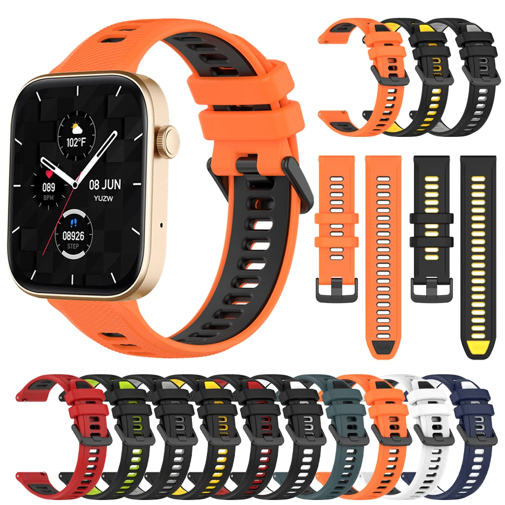 20 22mm Uhrenarmband Für COLMI P71 P73 P76 P81 P60 P68 P28 Band Für COLMI C81 C60 C61 I31 M42 V70 V68 Armband Silikon Armband Image