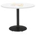 KFI Studios Round Breakroom Table Metal in White | 29 H x 48 W x 48 D in | Wayfair T48RD-B1930-BK-3105-WH