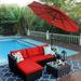 Wade Logan® Bavan 4 Pieces Rattan Sectional Seating Group w/ Cushions Synthetic Wicker/All - Weather Wicker/Wicker/Rattan in Red | Outdoor Furniture | Wayfair