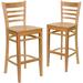 Flash Furniture Dahlia 30" Bar Stool Wood in Brown | 43.75 H x 16.75 W x 19 D in | Wayfair 2-XU-DGW0005BARLAD-NAT-GG