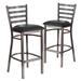 Flash Furniture Brixton HERCULES Series Ladder Back Metal Restaurant Barstool Plastic/Acrylic/Metal in Black | 42.25 H x 17 W x 18 D in | Wayfair