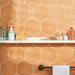 Bond Tile Eclipse 8" Hexagon Matte Porcelain Floor & Wall Tile 9.03 Sq. Ft./Case Porcelain in Orange | 8 H x 8 W x 0.39 D in | Wayfair EXT3RD106355