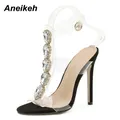 Aneikeh 2024 Sweet Style strass decorazione punta a punta sottile tacco alto donna scarpa da festa