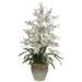 Primrue Triple Dancing Lady Orchid Floral Arrangement in Pot Polyester/Faux Silk/Plastic/Fabric | 32 H x 18.5 W x 15 D in | Wayfair