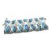 Winston Porter Cestar Leaf Block Indoor/Outdoor Seat Cushion Polyester in Gray/Blue | 5 H x 44 W in | Wayfair D541F939FEBA49308C24FE95F66157CE