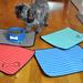 Tucker Murphy Pet™ Guidi Stripe Emb Pet Mat/Pad Polyester/Memory Foam in Blue | 0.3 H x 12 W x 18 D in | Wayfair CAMZ33206