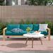 AllModern Sonoma 83.5" Wide Outdoor Teak Patio Sofa w/ Cushions Wood/Natural Hardwoods/Sunbrella® Fabric Included in Brown | Wayfair